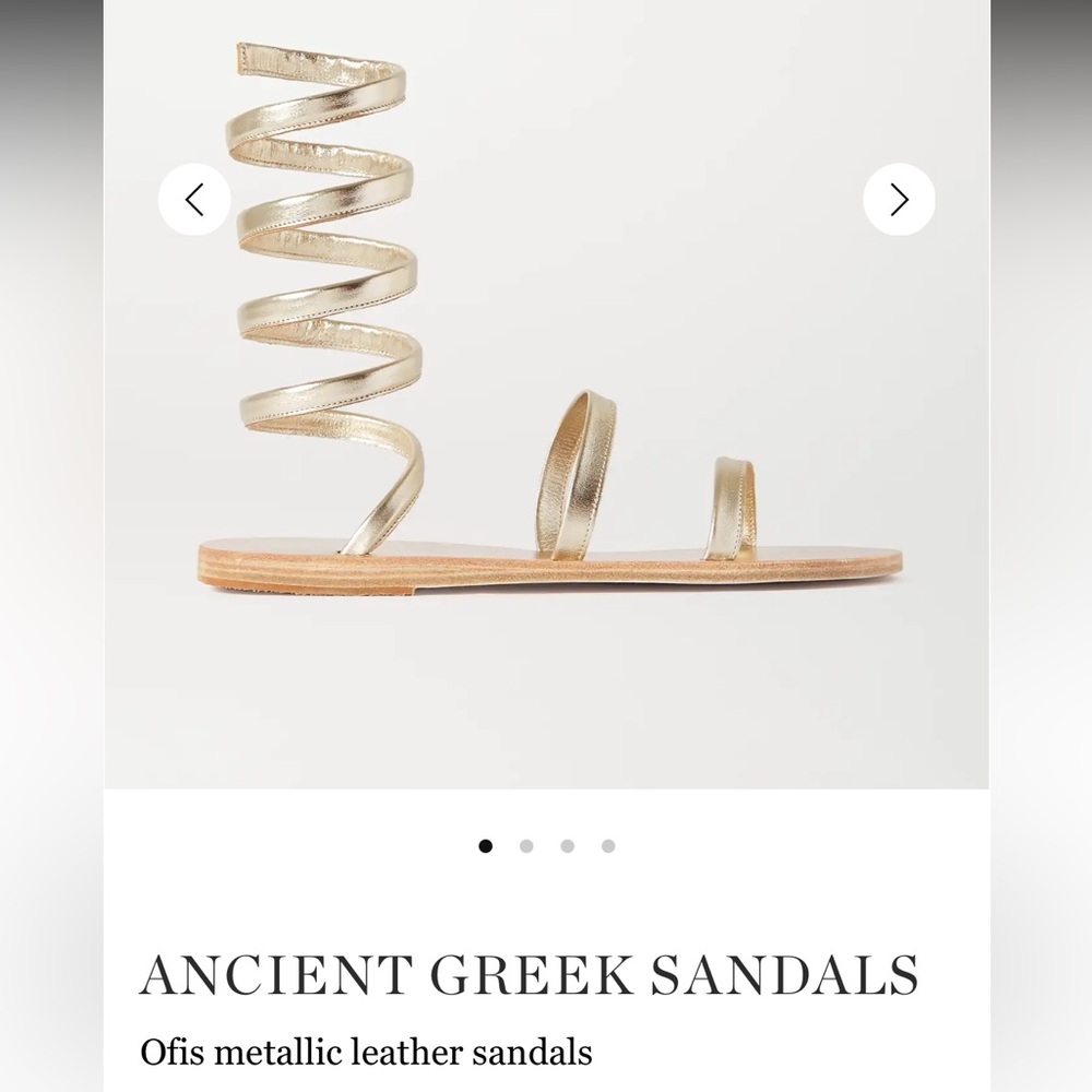 Ancient Greek Ofis metallic sandals
